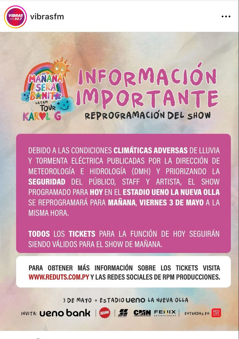 Postergan presentación de Karol G